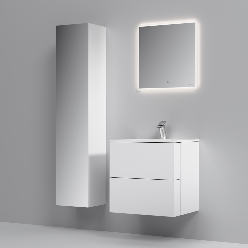 20935 Мебель для ванной с подвесной тумбой, 60 см, белый глянец